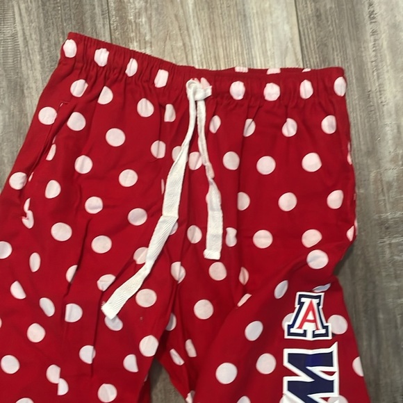 Red & White Polkadot Flannel UA Arizona Wildcats Pajama Pants size small NEW - Picture 3 of 6